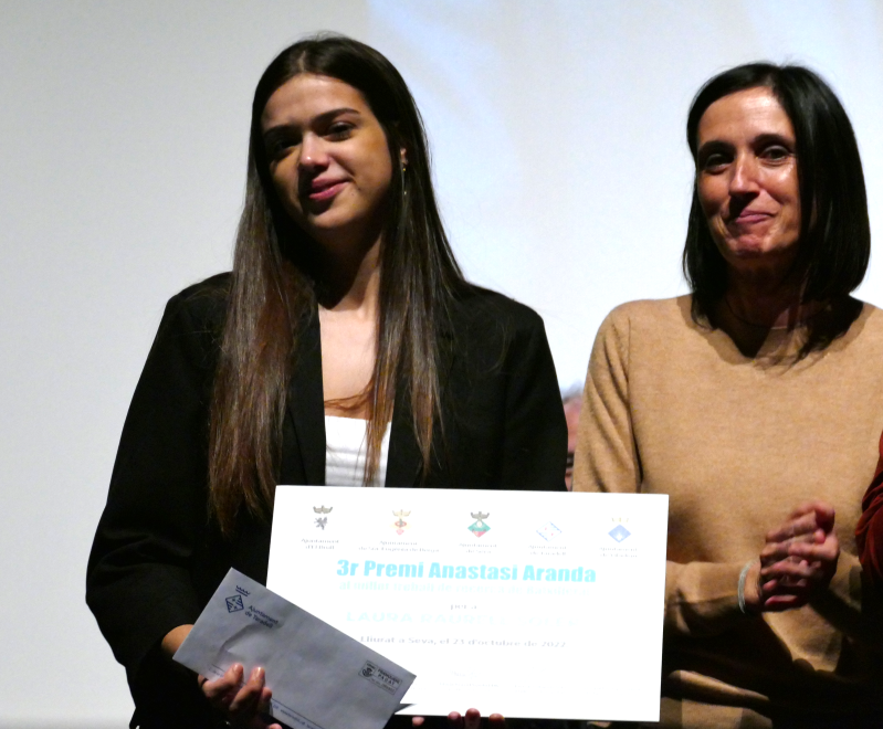 Laura Raurell - 3a edició Premi Anastasi Aranda al millor Treball de Recerca de Batxillerat.